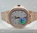 (PPF)Swiss Grade Patek Philippe 7118 Nautilus Rose Gold Diamond Watch Ladies